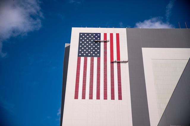 NASA image: Painting American Flag on VAB