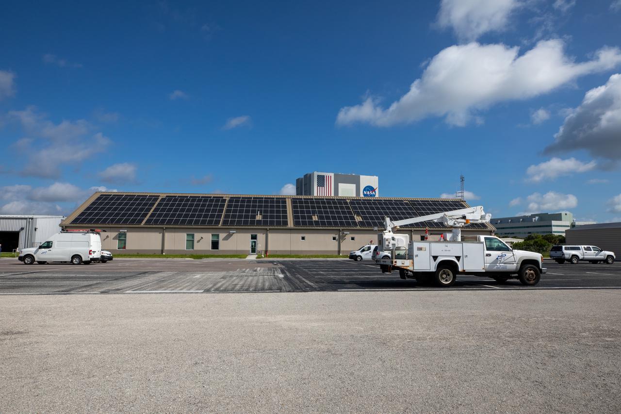 The Electrical Maintenance Facility (EMF) at NASA's Kennedy Space Center in Florida has solar panels capable of producing 125 kilowatts. Installation of the panels began in August 2019 and by February 2020, the panels were up and running, generating enough power to supply the facility. The addition of the solar panels has turned the EMF into a "net positive" facility, meaning it now produces more energy than it consumes.