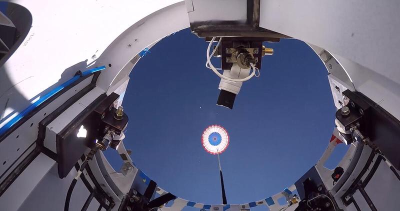 A reused drogue parachute deploys from Boeing’s CST-100 Starliner test article during the final balloon drop parachute test above White Sands, New Mexico, on Sept. 19, 2020. The test is part of a reliability campaign that will help strengthen the spacecraft’s landing system ahead of crewed flights to and from the International Space Station as part of NASA’s Commercial Crew Program. 