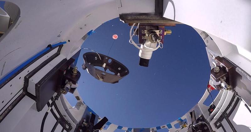 Boeing CST-100 Starliner’s forward heat shield jettisons from a test article during the vehicle’s final balloon drop parachute test at White Sands, New Mexico, on Sept 19, 2020. The test is part of a reliability campaign that will help strengthen the spacecraft’s landing system ahead of crewed flights to and from the International Space Station as part of NASA’s Commercial Crew Program. 