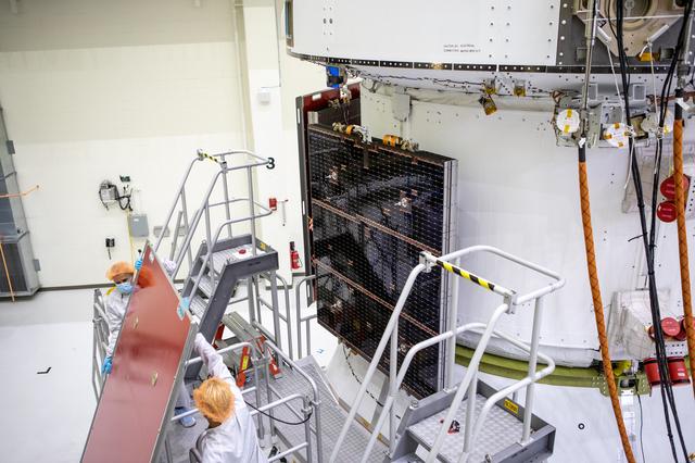 NASA image: Artemis I Solar Array Wing Installation
