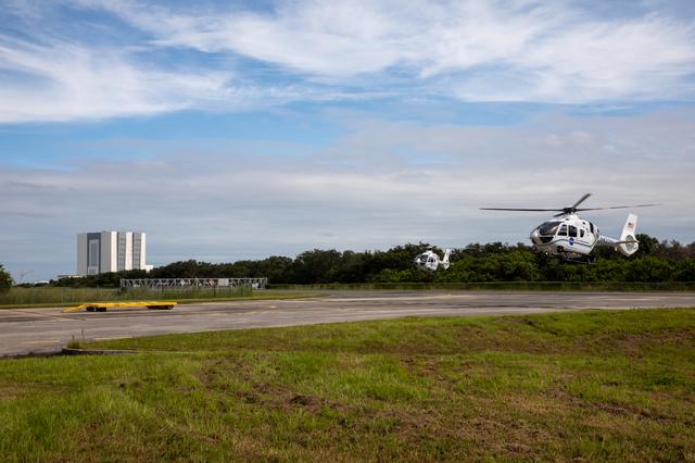 Arrival of New NASA(Airbus H135) Helicopters at KSC
