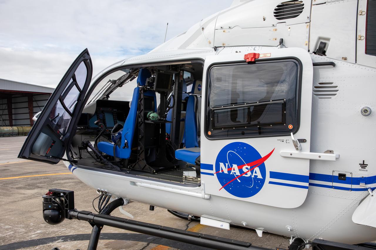 The interior of a new Airbus H135 (T3) helicopter is displayed after arriving at the Launch and Landing Facility runway at NASA’s Kennedy Space Center in Florida on Sept. 30, 2020. A second H135 helicopter also was delivered on Sept. 30, and a third is expected to arrive in early 2021. The three H135 helicopters will replace the Bell Huey 2 security aircraft in service now, maintained by Kennedy’s Flight Operations team. These new helicopters provide a number of technological and safety advantages over the Hueys, such as more lifting power, greater stability in the air, and expanded medical capabilities. The team expects to fully transition to flying the two H135s later this year, and once the third arrives, the fleet’s upgrade will be complete.