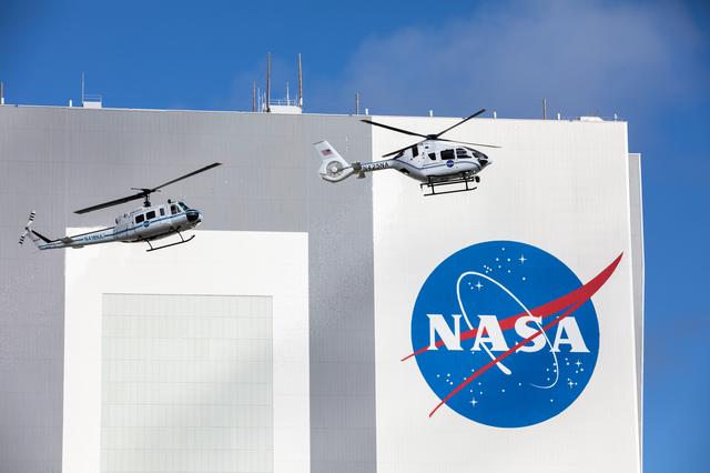 NASA image: Helicopter Heritage Flight (Huey and H-135)