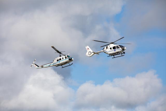 NASA image: Helicopter Heritage Flight (Huey and H-135)