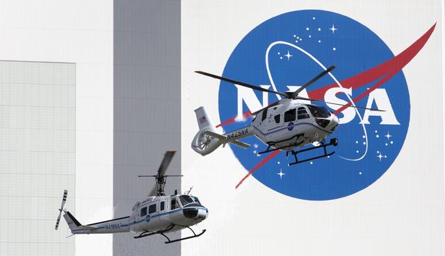 NASA image: Helicopter Heritage Flight (Huey and H-135)