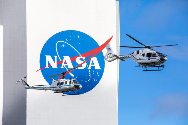NASA image: Helicopter Heritage Flight (Huey and H-135)