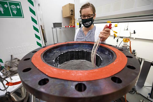 NASA image: GALORE Testing - Regolith Melt Testing