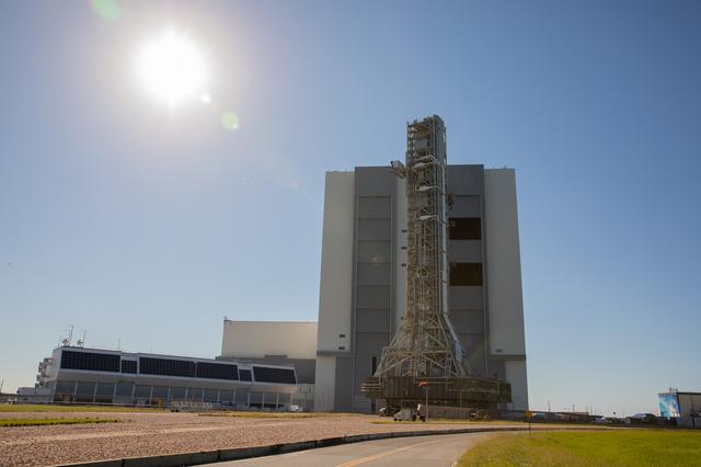 NASA image: Mobile Launcher Roll Back to VAB