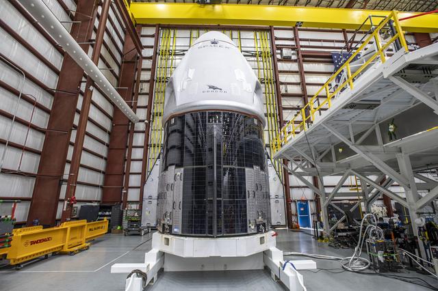 SpaceX Crew Dragon Spacecraft arrives at LC 39A in preparation f