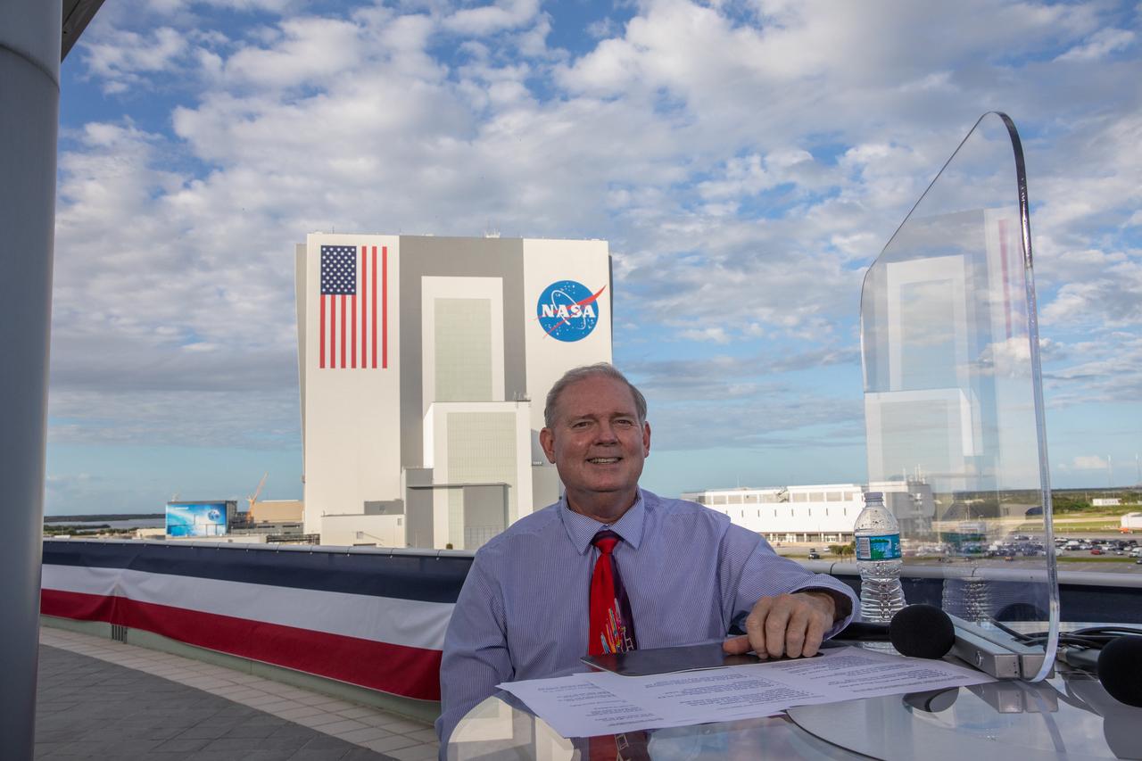 During live television coverage of NASA SpaceX’s Crew-1 launch on Nov. 15, 2020, Kyle Herring, NASA Communications, discusses the launch and the agency’s 20th anniversary of human presence on the International Space Station at Kennedy Space Center in Florida. Crew-1 is the first regular crew mission of a U.S. commercial spacecraft with astronauts to the space station as part of NASA’s Commercial Crew Program. The Crew Dragon Resilience capsule will launch atop a Falcon 9 rocket from Launch Complex 39A carrying NASA astronauts Michael Hopkins, Victor Glover, Shannon Walker and Japan Aerospace Exploration Agency (JAXA) astronaut Soichi Noguchi to the space station for a six-month science mission.