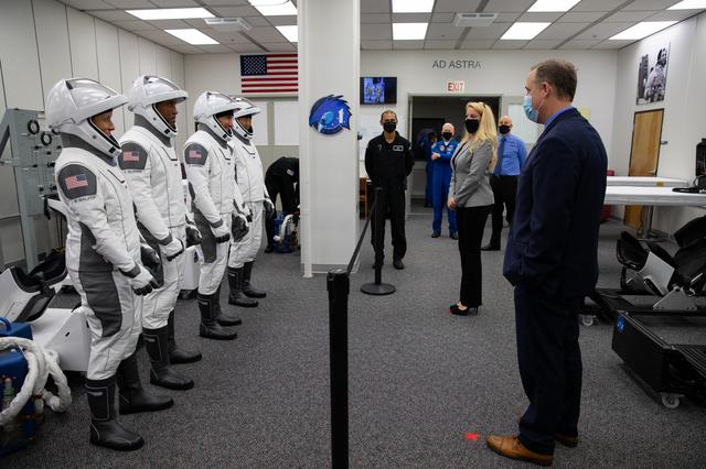 NASA image: SpaceX Crew-1 Astronaut Suit-Up & Walkout