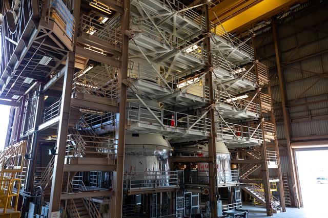 NASA image: SLS Booster Segments in RPSF and Surge Facility