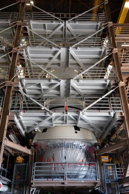 NASA image: SLS Booster Segments in RPSF and Surge Facility