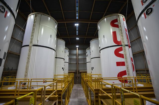 SLS Booster Segments in RPSF and Surge Facility