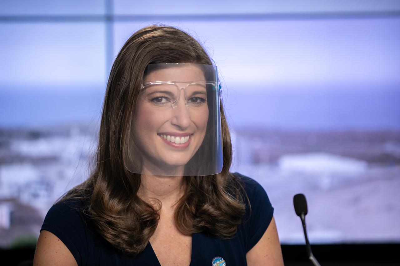 Marina Jurica of NASA’s Jet Propulsion Laboratory in Pasadena moderates a science briefing for the Sentinel-6 Michael Freilich mission at Vandenberg Air Force Base in California on Nov. 20, 2020. The Sentinel-6/Jason-CS (Continuity of Service) mission consists of the Sentinel-6 Michael Freilich satellite, which will be followed by its twin, the Sentinel-6B satellite, in 2025. The Sentinel-6/Jason-CS mission is part of Copernicus, the European Union’s Earth observation program, managed by the European Commission. Continuing the legacy of the Jason series missions, Sentinel-6/Jason-CS will extend the records of sea level into their fourth decade, collecting accurate measurements of sea surface height for more than 90% of the world’s seas, and providing crucial information for operational oceanography, marine meteorology, and climate studies. Sentinel-6 Michael Freilich launched Nov. 21, 2020, at 9:17 PST (12:17 EST). NASA’s Launch Services Program at Kennedy Space Center was responsible for launch management.