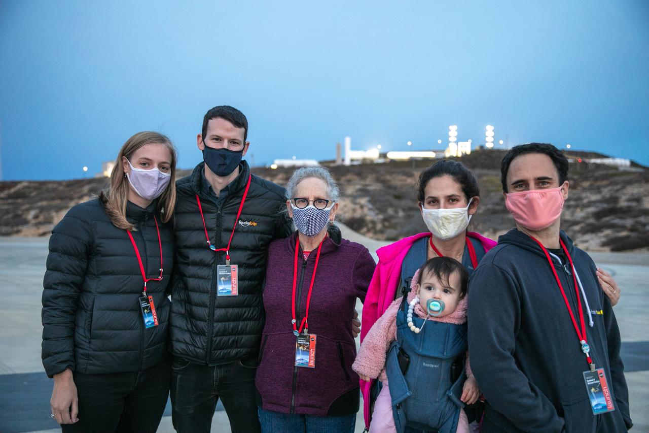 Family members of Dr. Michael Freilich, for whom the Sentinel-6 Michael Freilich satellite is named, gather at Vandenberg Air Force Base in California on Nov. 20, 2020, the day before the spacecraft’s planned launch atop a Falcon 9 rocket. Freilich served as director of NASA’s Earth Science Division in the Science Mission Directorate at the agency’s Headquarters from 2006 until his retirement in 2019. A tireless advocate for advancing satellite measurements of the ocean, he was instrumental in advancing ocean altimetry and helped drive the evolution of NASA Earth science from a program that launched an Earth-observing space mission every few years to one that launches several missions each year. Freilich died Aug. 5, 2020, of pancreatic cancer. Sentinel-6 Michael Freilich launched Nov. 21, 2020, at 9:17 a.m. PST (12:17 p.m. EST). NASA’s Launch Services Program at Kennedy Space Center was responsible for launch management.