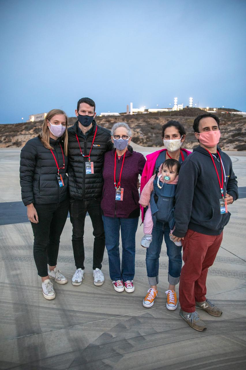 Family members of Dr. Michael Freilich, for whom the Sentinel-6 Michael Freilich satellite is named, gather at Vandenberg Air Force Base in California on Nov. 20, 2020, the day before the spacecraft’s planned launch atop a Falcon 9 rocket. Freilich served as director of NASA’s Earth Science Division in the Science Mission Directorate at the agency’s Headquarters from 2006 until his retirement in 2019. A tireless advocate for advancing satellite measurements of the ocean, he was instrumental in advancing ocean altimetry and helped drive the evolution of NASA Earth science from a program that launched an Earth-observing space mission every few years to one that launches several missions each year. Freilich died Aug. 5, 2020, of pancreatic cancer. Sentinel-6 Michael Freilich launched Nov. 21, 2020, at 9:17 a.m. PST (12:17 p.m. EST). NASA’s Launch Services Program at Kennedy Space Center was responsible for launch management.