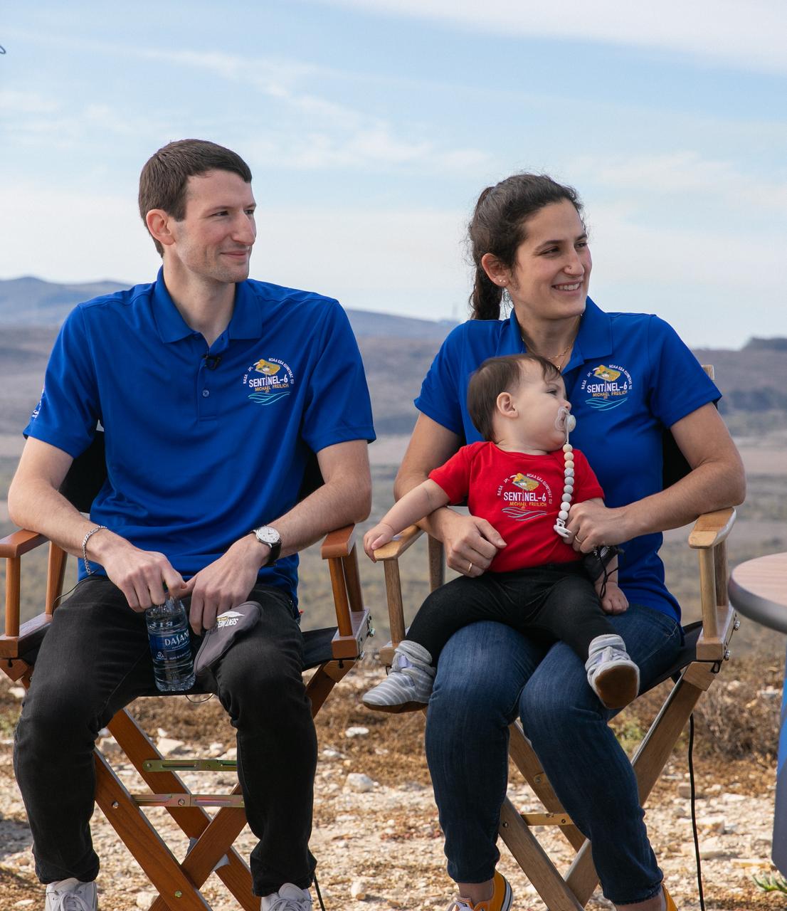 Daniel Freilich, left, and Sarah Freilich, children of Dr. Michael Freilich, participate in the launch broadcast for the Sentinel-6 Michael Freilich mission on Nov. 21, 2020, at Vandenberg Air Force Base in California.  The Sentinel-6/Jason-CS (Continuity of Service) mission consists of the Sentinel-6 Michael Freilich satellite, which will be followed by its twin, the Sentinel-6B satellite, in 2025. The Sentinel-6/Jason-CS mission is part of Copernicus, the European Union’s Earth observation program, managed by the European Commission. Continuing the legacy of the Jason series missions, Sentinel-6/Jason-CS will extend the records of sea level into their fourth decade, collecting accurate measurements of sea surface height for more than 90% of the world’s seas, and providing crucial information for operational oceanography, marine meteorology, and climate studies. Sentinel-6 Michael Freilich launched Nov. 21, 2020, at 9:17 PST (12:17 EST). NASA’s Launch Services Program at Kennedy Space Center was responsible for launch management.