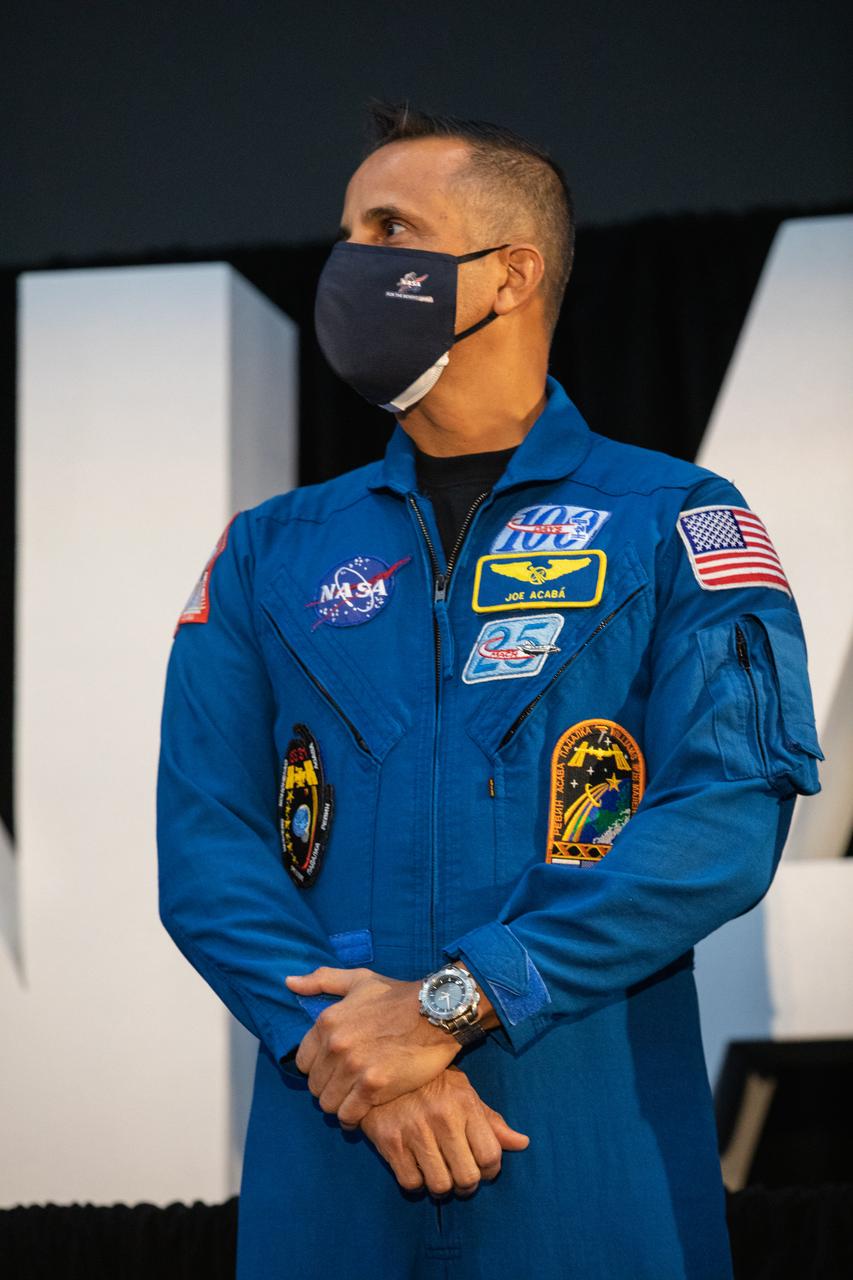 NASA astronaut Joseph Acaba attends an announcement Dec. 9, 2020, that he is one of the initial team of 18 astronauts eligible for early Artemis missions on and around the Moon. A California native, Acaba was selected as a NASA astronaut in 2004 and has logged a total of 306 days in space on three flights. Joining him at the event were fellow astronauts Matthew Dominick, Jessica Meir, Anne McClain, and Jessica Watkins. Vice President Mike Pence made the announcement at the close of a National Space Council meeting he chaired in the Apollo/Saturn V Center at the Kennedy Space Center Visitor Complex in Florida. Under the Artemis program, NASA will land the first woman and the next man on the Moon in 2024.
