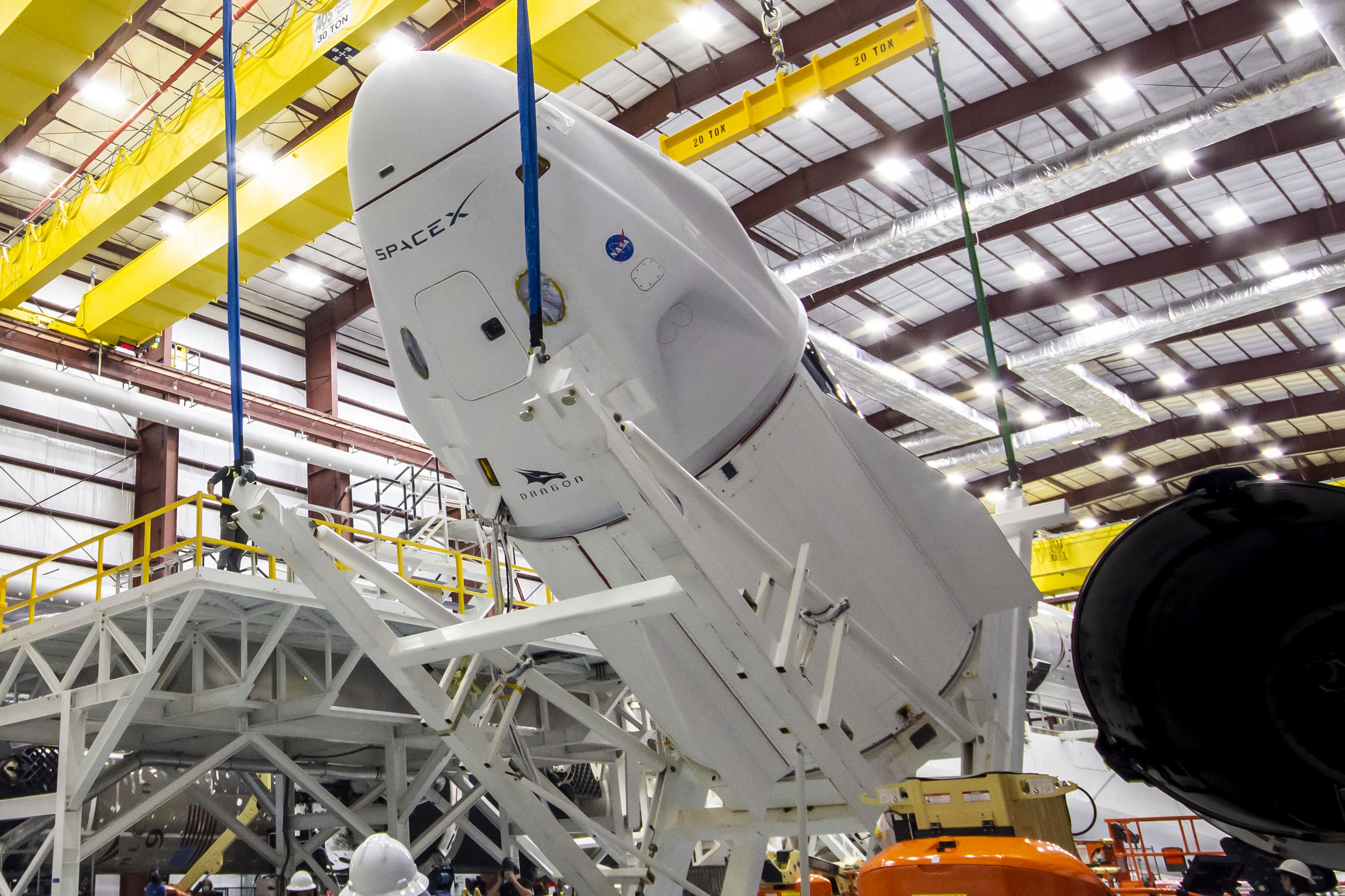 SpaceX’s Crew Dragon, named Endeavour, is lifted and mated to the SpaceX Falcon 9 rocket at NASA Kennedy Space Center’s Launch Complex 39A beginning April 13, 2021. Endeavour was transported to the Launch Complex 39A integration hangar on April 12, after making the trek from its processing facility at nearby Cape Canaveral Space Force Station. NASA astronauts Shane Kimbrough and Megan McArthur, JAXA astronaut Akihiko Hoshide, and ESA astronaut Thomas Pesquet will fly to the International Space Station on NASA’s SpaceX Crew-2 mission. Liftoff is set for Thursday, April 22, at 6:11 a.m. EDT.