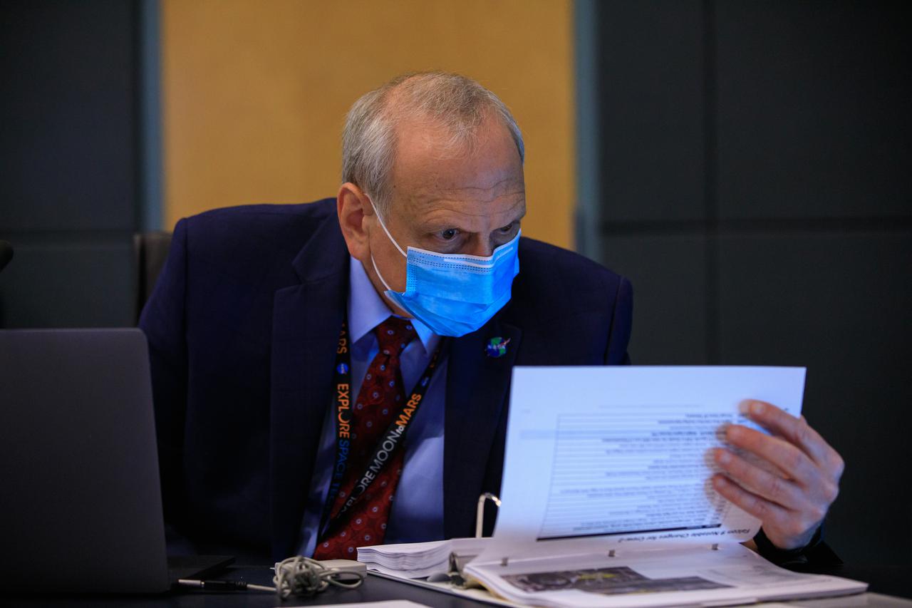 Steve Jurczyk, acting administrator, NASA, participates in NASA’s SpaceX Crew-2 Flight Readiness Review at Kennedy Space Center on April 15, 2021. The mission is targeted to launch from the Florida Spaceport’s Launch Complex 39A on April 22 at 6:11 a.m. EDT. NASA astronauts Shane Kimbrough and  Megan McArthur, JAXA astronaut Akihiko Hoshide, and ESA astronaut Thomas Pesquet will fly to the International Space Station aboard SpaceX’s Crew Dragon Endeavour, powered by the company’s Falcon 9 rocket.