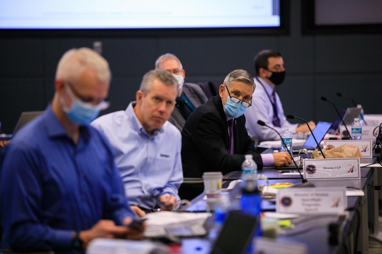 NASA’s SpaceX Crew-2 Flight Readiness Review takes place at NASA’s Kennedy Space Center on April 15, 2021. Crew-2 is targeted to launch from the Florida Spaceport’s Launch Complex 39A on April 22 at 6:11 a.m. EDT. NASA astronauts Shane Kimbrough and  Megan McArthur, JAXA astronaut Akihiko Hoshide, and ESA astronaut Thomas Pesquet will fly to the International Space Station aboard SpaceX’s Crew Dragon Endeavour, powered by the company’s Falcon 9 rocket.