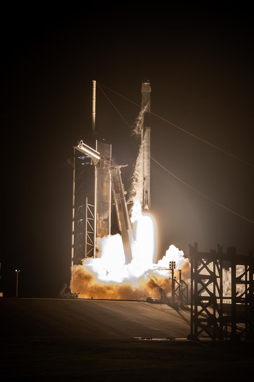 Live launch coverage of NASA’s SpaceX Crew-2 mission, beginning with astronaut suit-up inside the iconic Neil Armstrong Operations and Checkout building and continuing through launch from Kennedy Space Center’s Launch Complex 39A in Florida. The SpaceX Crew Dragon, Endeavour, launched at 5:49 a.m. EDT Friday, April 23, on a Falcon 9 rocket, carrying Crew Dragon Commander Shane Kimbrough, Pilot Megan McArthur, and Mission Specialists Thomas Pesquet and Akihiko Hoshide. Endeavour is scheduled to dock to the International Space Station at 5:10 a.m. EDT Apr. 24.