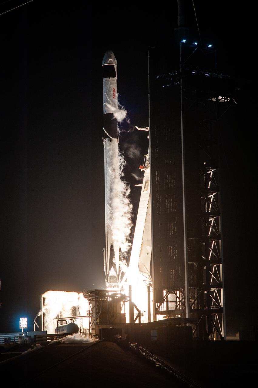 A SpaceX Falcon 9 rocket lifts off at 5:49 a.m. EDT from Launch Complex 39A at NASA’s Kennedy Space Center in Florida on April 23, 2021, carrying the company’s Crew Dragon Endeavour. Onboard the capsule are NASA astronaut Shane Kimbrough, spacecraft commander; NASA astronaut Megan McArthur, pilot; ESA astronaut Thomas Pesquet, mission specialist; and JAXA astronaut Akihiko Hoshide, mission specialist. NASA’s SpaceX Crew-2 mission crew will dock to Harmony module’s forward-facing international docking adapter of the International Space Station Saturday, April 24, at 5:10 a.m.