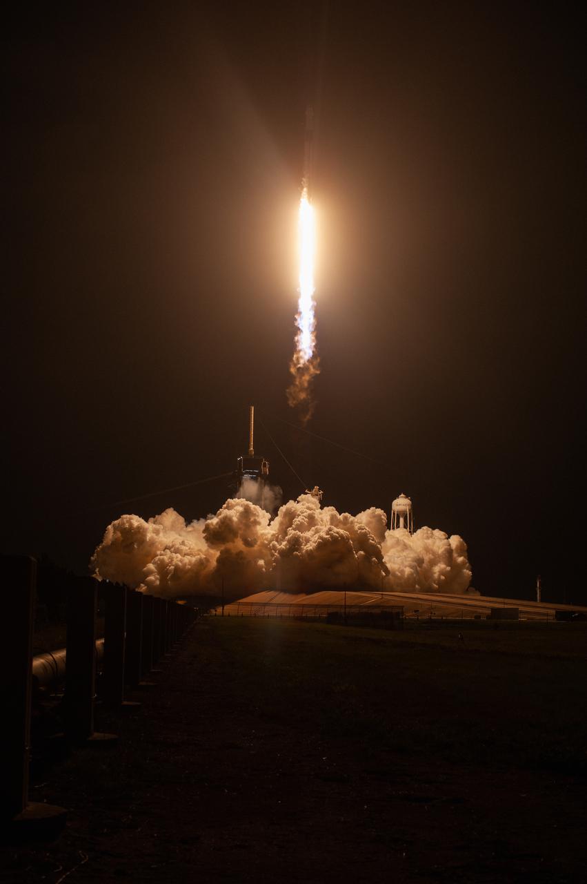 A SpaceX Falcon 9 rocket lifts off at 5:49 a.m. EDT from Launch Complex 39A at NASA’s Kennedy Space Center in Florida on April 23, 2021, carrying the company’s Crew Dragon Endeavour. Onboard the capsule are NASA astronaut Shane Kimbrough, spacecraft commander; NASA astronaut Megan McArthur, pilot; ESA astronaut Thomas Pesquet, mission specialist; and JAXA astronaut Akihiko Hoshide, mission specialist. NASA’s SpaceX Crew-2 mission crew will dock to the Harmony module’s forward-facing international docking adapter of the International Space Station on Saturday, April 24, at 5:10 a.m.