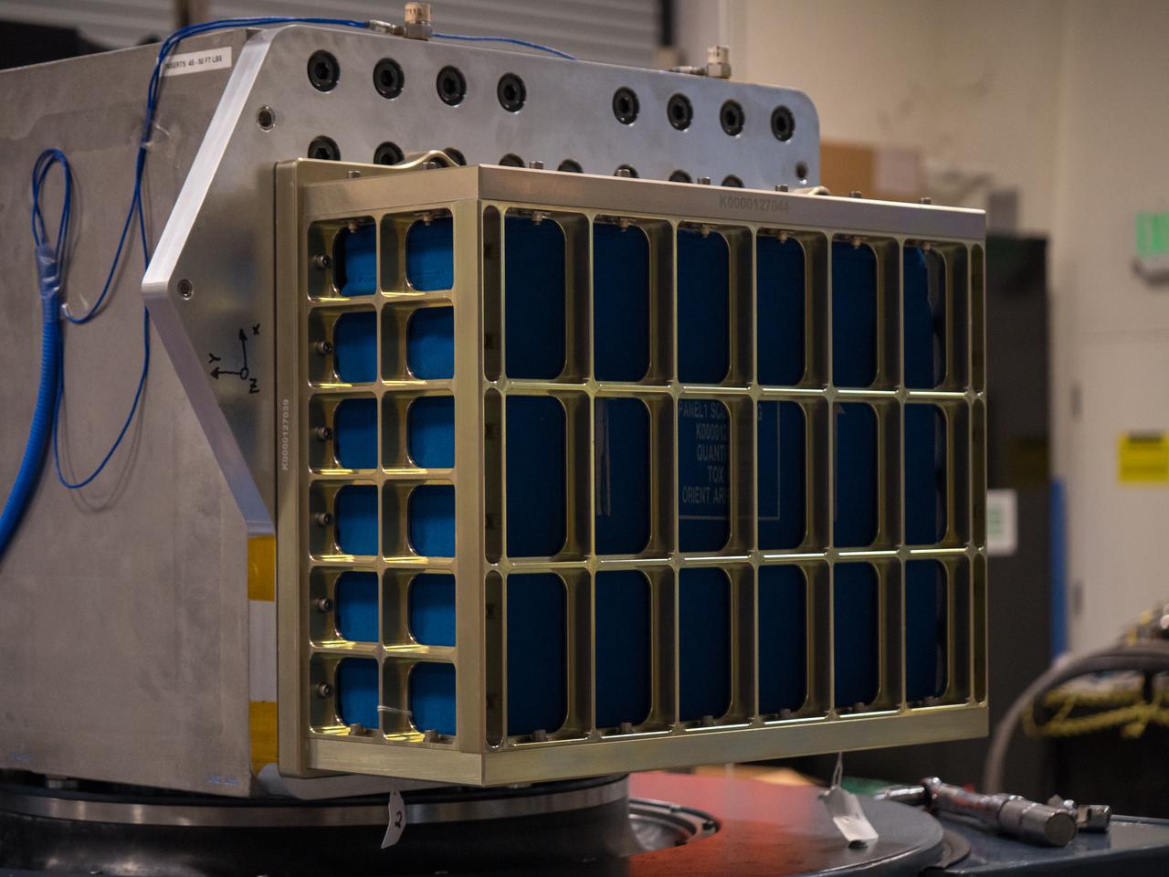 NASA’s Biology Experiment-1 (BioExpt-1) undergoes testing in the Vibration Laboratory at Kennedy Space Center in Florida on May 13, 2021. BioExpt-1 is a space biology pathfinder, which will carry plants, algae, yeast, and fungi for biology research beyond low-Earth orbit (LEO). NASA will install the BioExpt-1 payload container assembles onto panels inside the Orion capsule. BioExpt-1 will return these science payloads to Earth to provide critical and unique data about life beyond LEO for the first time in more than 40 years. Artemis I is the first in a series of increasingly complex missions that will enable human exploration of the Moon and eventually on to Mars.