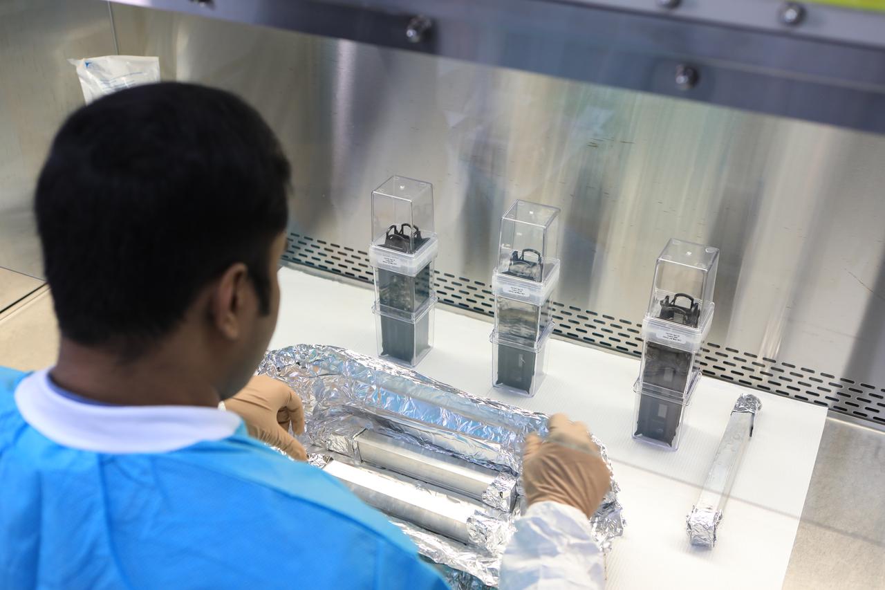 Dr. Arko Bakshi, a research associate with the Department of Botany at the University of Wisconsin, Madison, adds nutrient gel to Target Veggie Chambers, or TVCs, inside a laboratory in the Space Station Processing Facility at Kennedy Space Center in Florida on May 28, 2021. Bakshi waited until the gel solidified and then planted cotton seeds in it as part of the Targeting Improved Cotton Through Orbital Cultivation (TICTOC) experiment, which will launch to the International Space Station aboard SpaceX’s 22nd commercial resupply services mission. TICTOC will investigate how environmental factors and genes control development of roots in the absence of gravity. Liftoff of the SpaceX Falcon 9 rocket and Dragon capsule is scheduled for 1:29 p.m. EDT Thursday, June 3, 2021, from Launch Complex 39A at Kennedy Space Center. 
