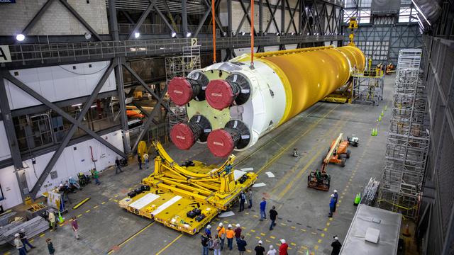Teams with NASA’s Exploration Ground Systems and contractor Jacobs prepare to...