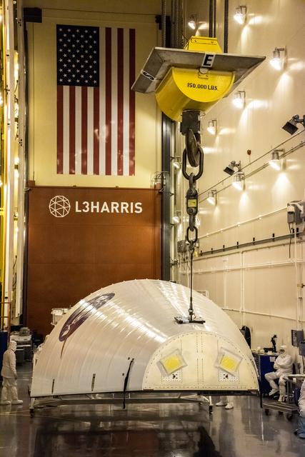 Landsat 9 Fairing(s) Lift to Vertical