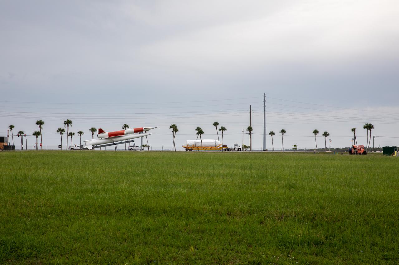 The United Launch Alliance (ULA) Atlas V booster and Centaur upper stage for Boeing's CST-100 Starliner Crew Flight Test (CFT) are on their way to the Atlas Spaceflight Operations Center at Space Launch Complex 41 (SLC-41) at Cape Canaveral Space Force Station on June 21, 2021. Starliner's first flight with astronauts aboard, CFT will launch from SLC-41. The flight test will demonstrate the ability of the Atlas V and Starliner to safely carry astronauts to and from the International Space Station for the agency's Commercial Crew Program.