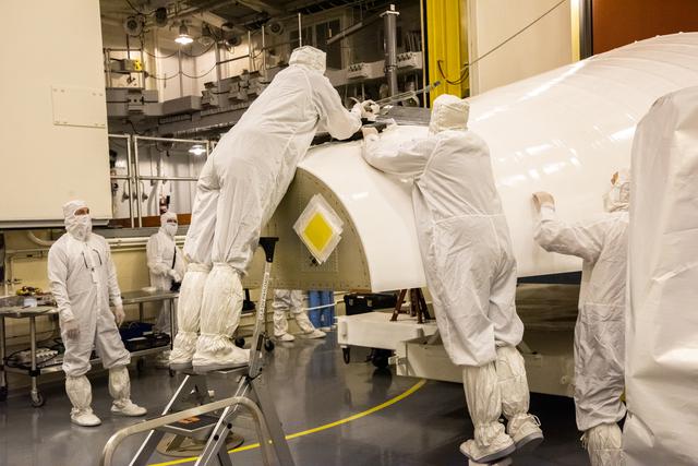 NASA image: Landsat 9 Fairing(s) Lift to Vertical
