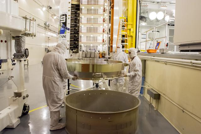 NASA image: Landsat 9 PSR Blacklight and Fairing Samples