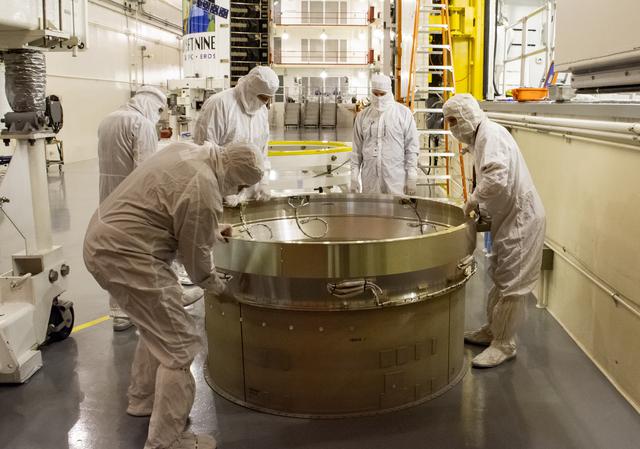 NASA image: Landsat 9 PSR Blacklight and Fairing Samples