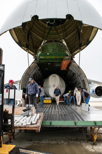NASA image: Landsat 9 Atlas V Booster Offload and Transport