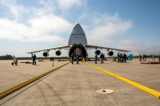 NASA image: Landsat 9 Atlas V Booster Offload and Transport