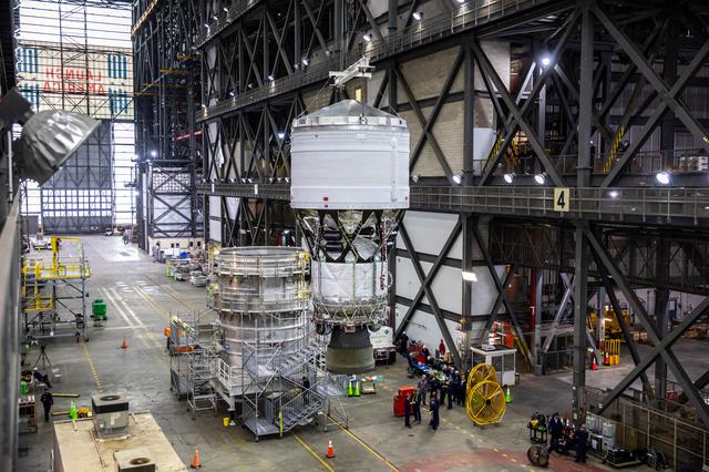 NASA image: Artemis I SLS ICPS Lift and Mate