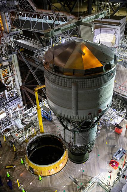 NASA image: Artemis I SLS ICPS Lift and Mate