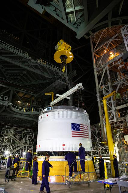 NASA image: Artemis I SLS ICPS Lift and Mate