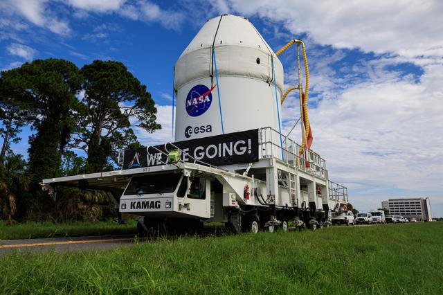 NASA image: Artemis I - Orion Moves to Launch Abort System Facility (LASF)