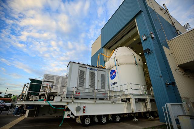 Artemis I - Orion Move to Launch Abort System Facility (LASF)