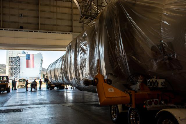 NASA image: Landsat 9 Atlas V Booster Transport to Launch Pad