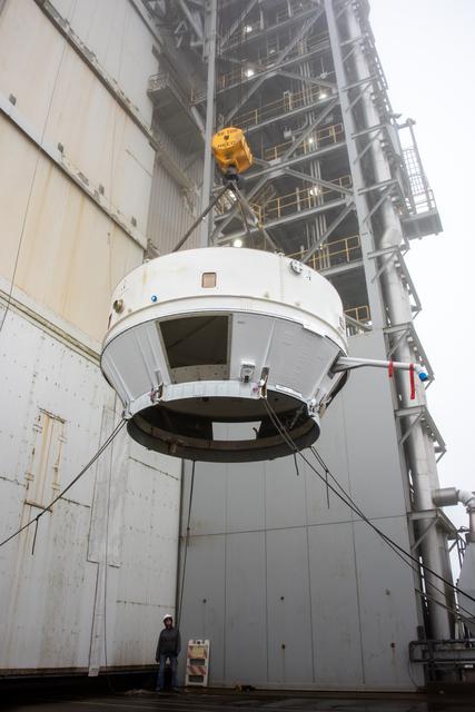 NASA image: Landsat 9 Atlas V Boat Tail Lift and Mate