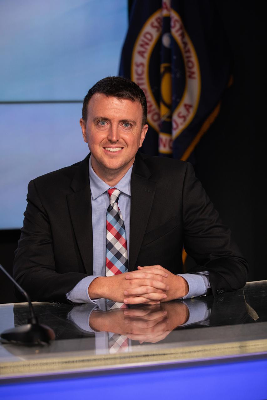 Will Ulrich, launch weather officer, U.S. Space Force, 45th Weather Squadron, participates in a prelaunch briefing for Boeing’s Orbital Flight Test-2 (OFT-2) at the agency’s Kennedy Space Center in Florida, July 27, 2021. Boeing’s CST-100 Starliner spacecraft will launch atop a United Launch Alliance Atlas V rocket from Space Launch Complex-41 at Cape Canaveral Space Force Station. The uncrewed OFT-2 will be the Starliner’s second flight NASA’s Commercial Crew Program. 