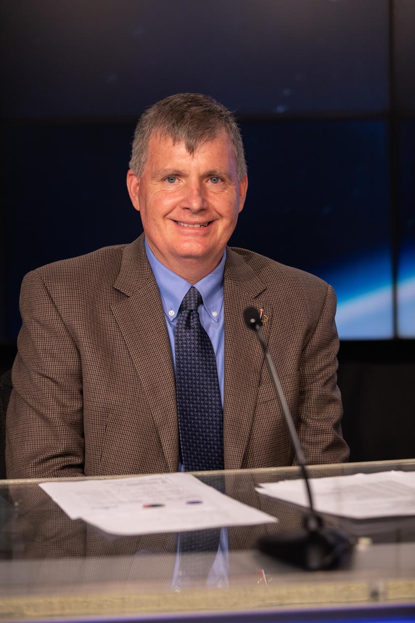 Steve Stich, manager, NASA’s Commercial Crew Program, participates in a prelaunch briefing for Boeing’s Orbital Flight Test-2 (OFT-2) at the agency’s Kennedy Space Center in Florida, July 27, 2021. Boeing’s CST-100 Starliner spacecraft will launch atop a United Launch Alliance Atlas V rocket from Space Launch Complex-41 at Cape Canaveral Space Force Station. The uncrewed OFT-2 will be the Starliner’s second flight for NASA’s Commercial Crew Program.