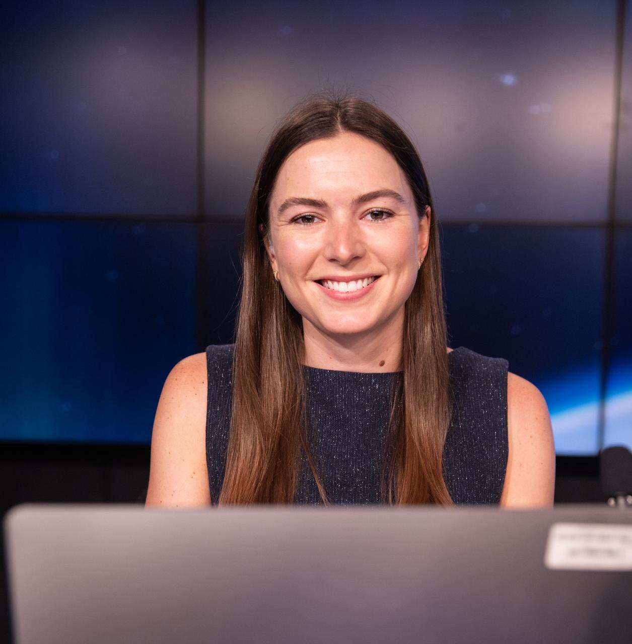 NASA Press Secretary Jackie McGuiness participates in the NASA Administrator Media Briefing ahead of Boeing’s Orbital Flight Test-2 (OFT-2) at the agency’s Kennedy Space Center in Florida, July 29, 2021. Boeing’s CST-100 Starliner spacecraft will launch atop a United Launch Alliance Atlas V rocket from Space Launch Complex-41 at Cape Canaveral Space Force Station. The uncrewed OFT-2 will be the Starliner’s second flight for NASA’s Commercial Crew Program.